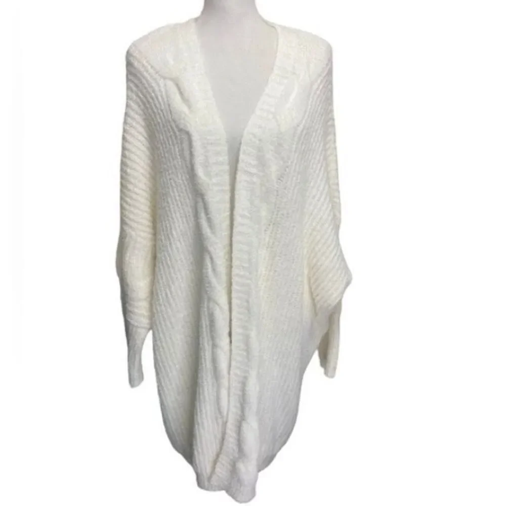 Maurices Women's Cream Cable Knit Silent Night Cardigan Size 3X NWT - Picture 2 of 7